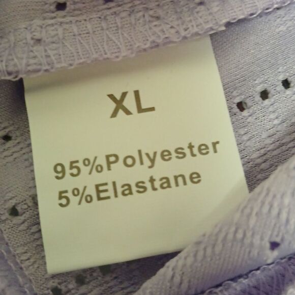 Elegant Lavender Eyelet Embroidered Ruffle Hem Cami Top XL NWT - Picture 8 of 9